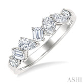 3/4 Ctw Mixed Cut Diamond Fashion Band in 14K White Gold