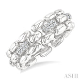 1/10 Ctw Bold Panther Link Round Cut Diamond Fashion Ring in Sterling Silver