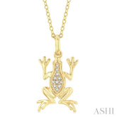 1/20 Ctw Amphibian Round Cut Diamond Petite Fashion Pendant With Chain in 10K Yellow Gold
