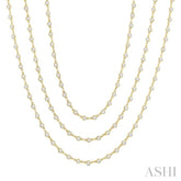 10 Ctw Bezel Set Round Cut Diamond Layered 60-Inch Necklace in 14K Yellow Gold