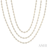 15 Ctw Bezel Set Round Cut Diamond Layered 60-Inch Necklace in 14K Yellow Gold