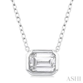 1/4 Ctw Emerald Pie Cut Diamond Fashion Pendant With Chain in 14K White Gold