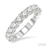 1 1/2 Ctw Lattice Round Cut Diamond Wedding Band in 14K White Gold