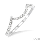 1/10 Ctw Round Cut Diamond Wedding Band in 14K White Gold