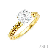 1/20 Ctw Circular Shape Round Cut Diamond Semi-Mount Engagement Ring in 14K Yellow and White Gold