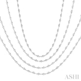 5 1/2 Ctw Bezel Set Round Cut Diamond Layered 60-Inch Necklace in 14K White Gold
