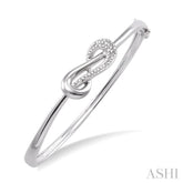 1/20 Ctw Round Cut Diamond Bangle in Sterling Silver
