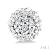 1/5 Ctw Petite Disco Ball Round Cut Diamond Fashion Stud Earring in 10K White Gold