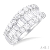 2 3/8 Ctw Baguette and Round Cut Diamond Fashion Band in 14K White Gold