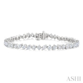 5 3/4 Ctw Mixed Shape Cut Diamond Fashion Bracelet in 14K White Gold