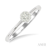 1/10 Ctw Lovebright Petite Round Shape Round Cut Diamond Fashion Ring in 10K White Gold