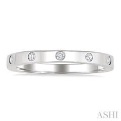 1/10 Ctw Flush Bezel Set Diamond Fashion Band in 10K White Gold