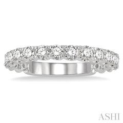 3/4 Ctw Lattice Round Cut Diamond Wedding Band in Platinum