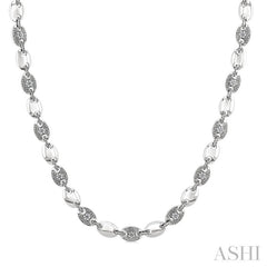 1/4 Ctw Mariner Link Round Cut Diamond Necklace in Sterling Silver