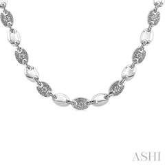 1/4 Ctw Mariner Link Round Cut Diamond Necklace in Sterling Silver