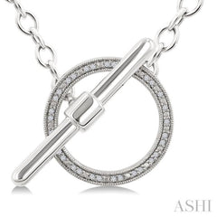 1/10 Ctw Circle Toggle Round Cut Diamond Fashion Necklace in Sterling Silver