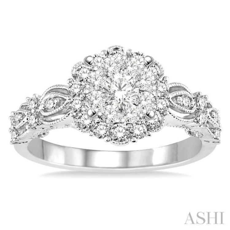3/4 Ctw Diamond Lovebright Ring in 14K White Gold