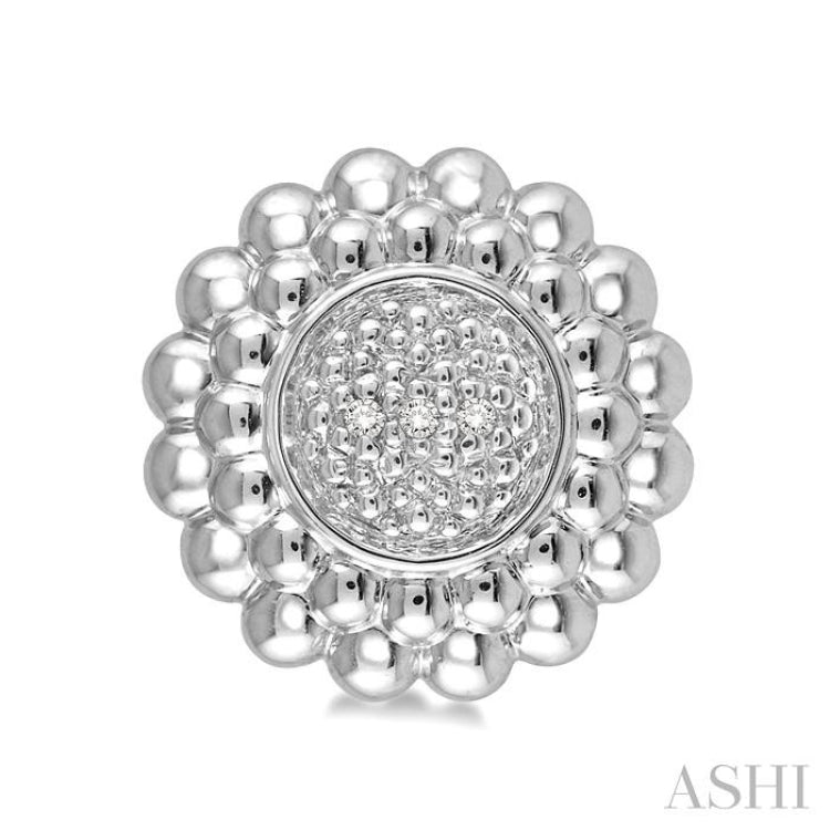 1/50 Ctw Round Cut Diamond Earrings in Sterling Silver