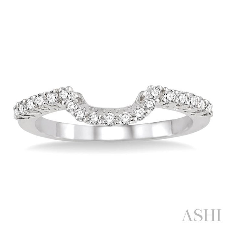 1/3 Ctw Round Cut Diamond Wedding Band in 14K White Gold