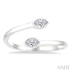 1/5 Ctw Split Single Coil Bezel Set Marquise Cut Diamond Open Fashion Ring in 14K White Gold