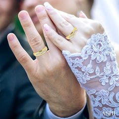 1/3 Ctw Round Cut Diamond Duos Ring Set in 10K Yellow Gold