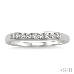 1/6 Ctw V Shape Round Cut Diamond Matching Wedding Band in 14K White Gold