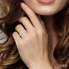 3/8 Ctw Round Cut Diamond Lovebright Engagement Ring in 14K White Gold