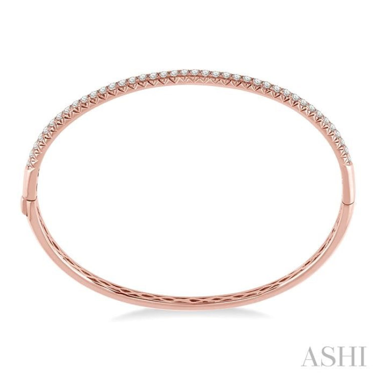 1 Ctw Round Cut Diamond Bangle in 14K Rose Gold