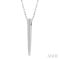 1/5 Ctw Spike Round Cut Diamond Pendant With Link Chain in 14K White Gold