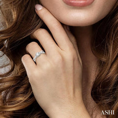 3/8 Ctw Diamond Engagement Ring with 1/3 Ct Round Cut Center Stone in 14K White Gold