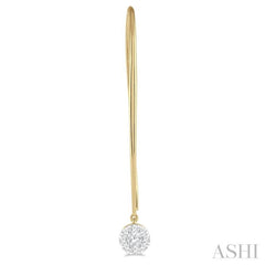 1/2 Ctw Round Dangler Lovebright Diamond Earring in 14K Yellow and White Gold