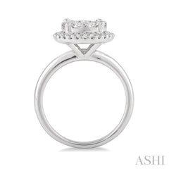 1/2 Ctw Lovebright Round Cut Diamond Engagement Ring in 14K White Gold