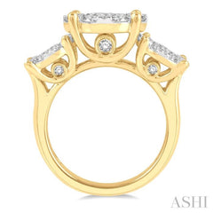 3 Ctw Lovebright Round Cut Diamond Ring in 14K Yellow and White Gold
