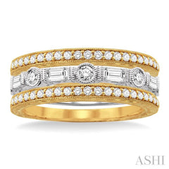 7/8 Ctw Diamond Stackable Band Set in 14K Yellow and White gold
