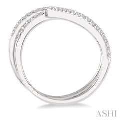1/3 Ctw Double Spiral Open-End Round Cut Diamond Fashion Ring in 14K White Gold