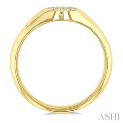 1/10 Ctw Round Signet Round Cut Diamond Stackable Ring in 10K Yellow Gold