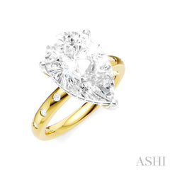 1/5 Ctw Akari Pear Shape Round Cut Diamond Semi-Mount Engagement Ring in 14K Yellow and White Gold