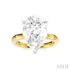 1/5 Ctw Akari Pear Shape Round Cut Diamond Semi-Mount Engagement Ring in 14K Yellow and White Gold
