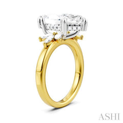 5/8 Ctw Akari Marquise and Round Cut Diamond Semi-Mount Engagement Ring in 14K Yellow and White Gold