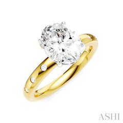 1/6 Ctw Akari Oval Shape Round Cut Diamond Semi-Mount Engagement Ring in 14K Yellow and White Gold
