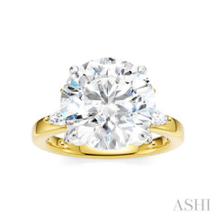 1/2 Ctw Akari Circular Shape Marquise and Round Cut Diamond Semi-Mount Engagement Ring in 14K Yellow and White Gold