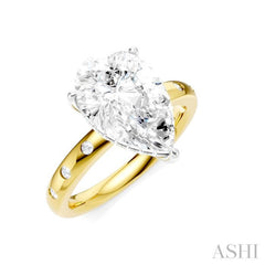 1/5 Ctw Akari Pear Shape Round Cut Diamond Semi-Mount Engagement Ring in 14K Yellow and White Gold