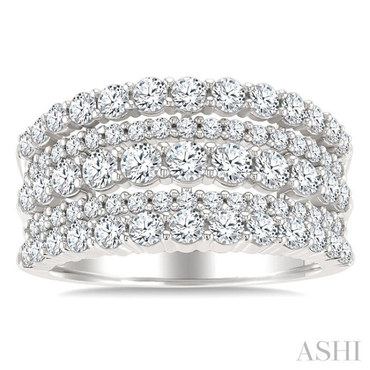 1 3/4 Ctw Round Cut Diamond Bold Fashion Band in 14K White Gold