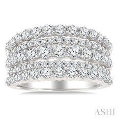 1 3/4 Ctw Round Cut Diamond Bold Fashion Band in 14K White Gold