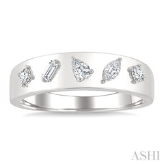 1/4 Ctw Mixed Cut Diamond Bold Fashion Ring in 14K White Gold