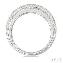 1 1/4 Ctw 5-Row Round Cut Diamond Fashion Band in 14K White Gold