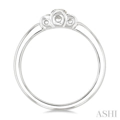 1/4 Ctw 3-Stone Round Cut Diamond Fashion Ring in 14K White Gold
