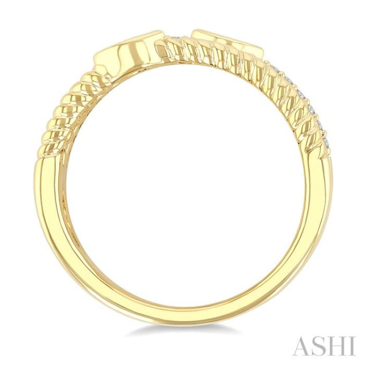 1/5 Ctw Split Three Row Marquise and Round Cut Diamond Fashion Band in 10K Yellow Gold