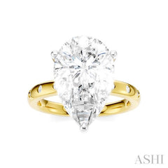 1/5 Ctw Akari Pear Shape Round Cut Diamond Semi-Mount Engagement Ring in 14K Yellow and White Gold