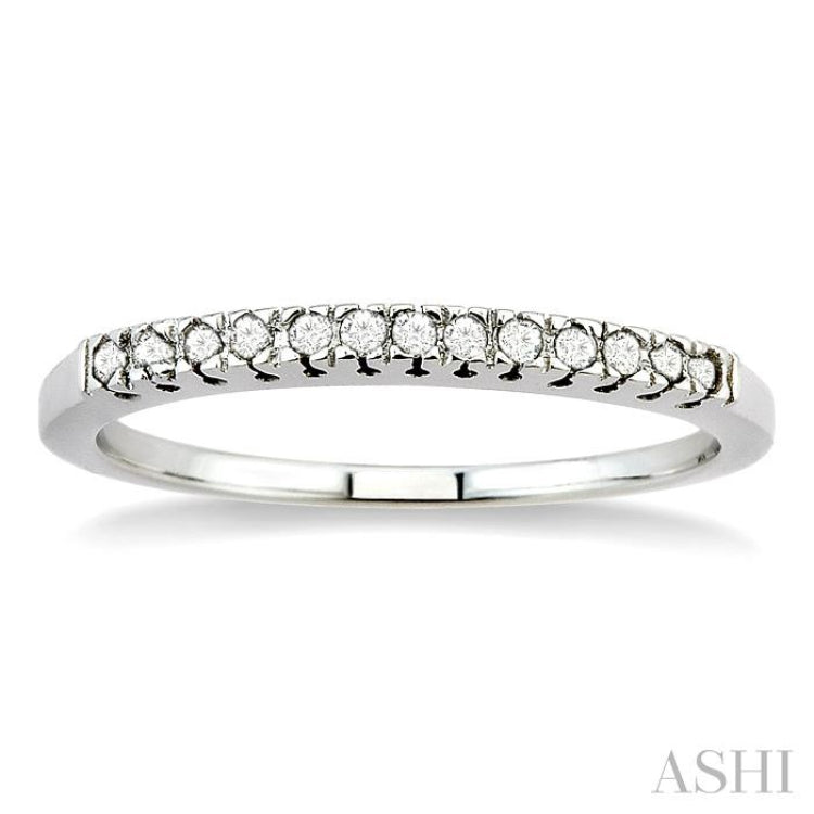 1/10 Ctw Round Cut Diamond Wedding Band in 10K White Gold